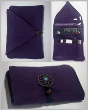 Tabakbeutel Tabaktasche Drehertasche Mandala Traumfänger Baumwolle Lila Goa