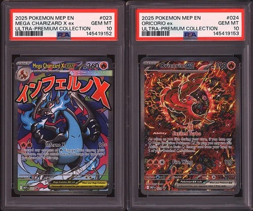 Pokemon Mega Charizard X ex 023 Oricorio ex 024 Sequential Set GEM MINT PSA 10