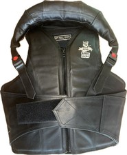 EPT Leather Riding Vest with Neck Roll- Black Leather Adult Sizes: Small-XL