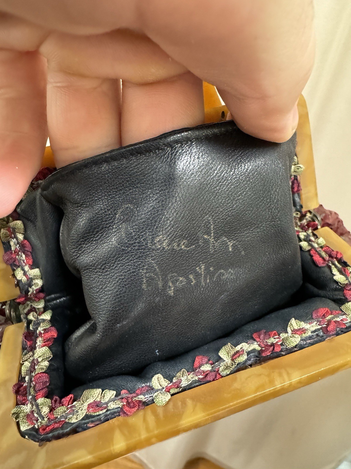 Vintage Handmade Python Snakeskin Bag Burgundy wi… - image 8