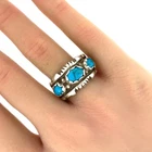 Native American Vintage Turquoise, Sterling Silver Ring Sz. 9