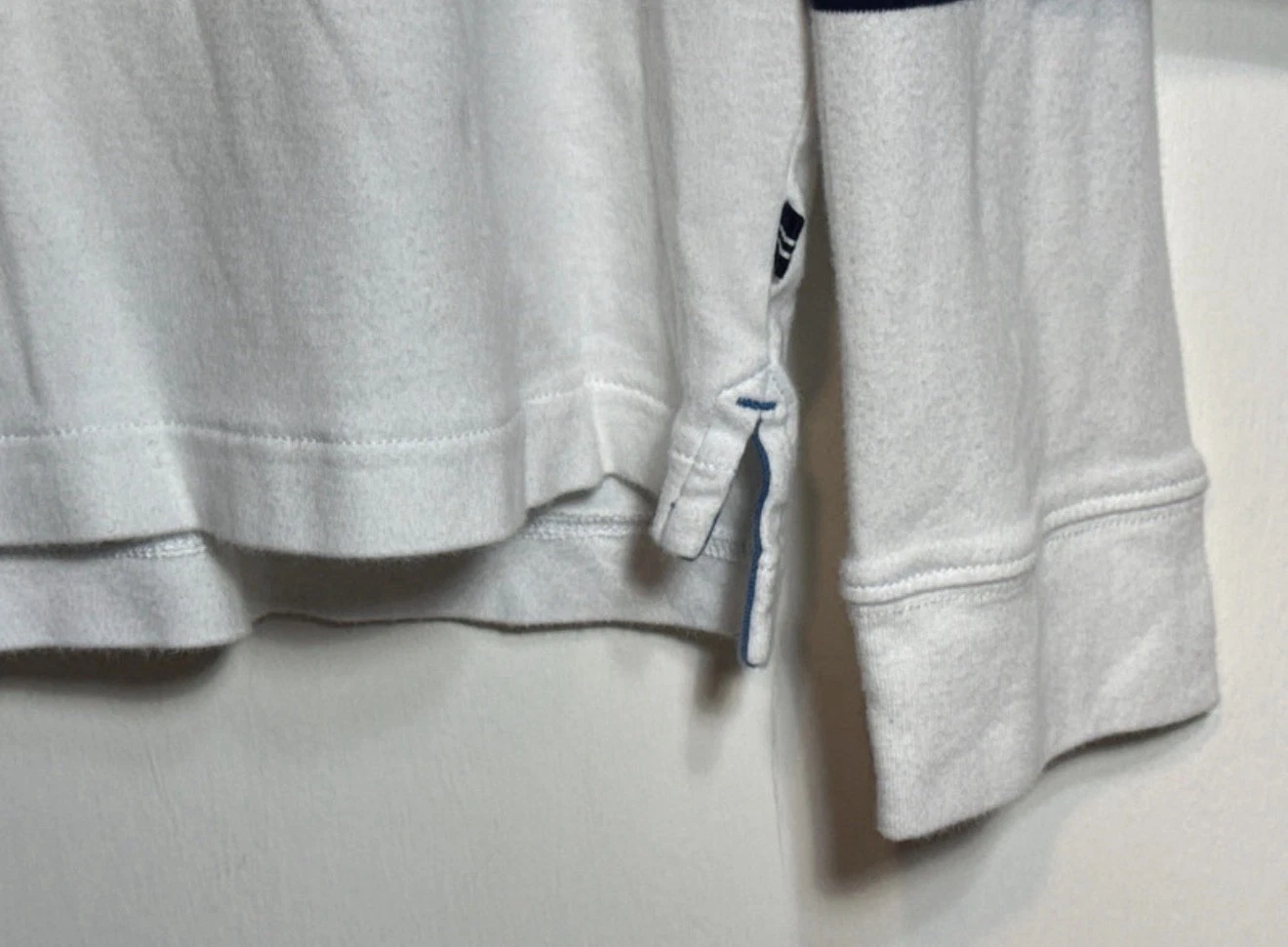 Nautica Men's Striped Crew Neck Pullover Sweatshirt White Navy Red L - product detail image 5