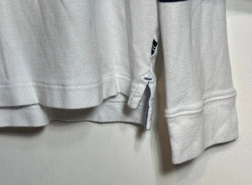Nautica Men's Striped Crew Neck Pullover Sweatshirt White Navy Red L image 5