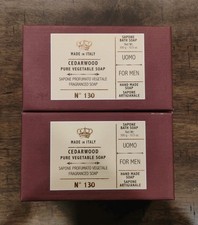 2 Barras de Jabón de Baño Vegetal Puro Madera de Cedro 10.5oz Italiano En Caja Toscana Nº 130