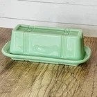 Jadeite Jadite Glass butter dish w/Lid Vintage Style Green Milk Glass