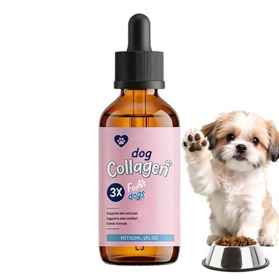 Collagen Liquid Supplement for dog treatment 60ml with biotin, Boosting Immunity