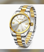 Invicta Men's Quartz Dress Watch Two-Tone Bracelet Silver Dial Round Analog