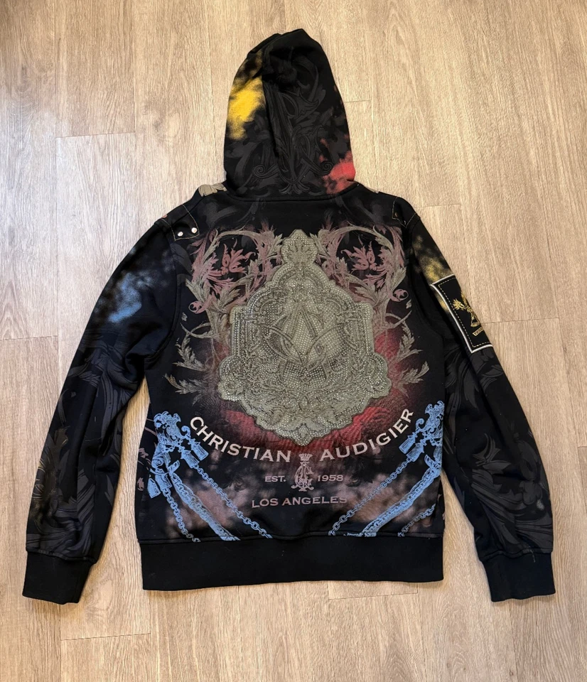 Christian Audigier Los Angeles Justicia y Libertad Sudadera con Capucha Ed Hardy XL De Colección Foto 2 de 4