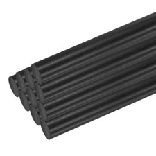 10Pcs Black Plastic Rods 38 x 304mm ABS Round Stick Round Solid Bar DIY Model