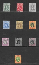 SOUTHERN NIGERIA SCOTT 45 - 54 MH/USED PARTIAL SET - 1912 KING GEORGE V ISSUE