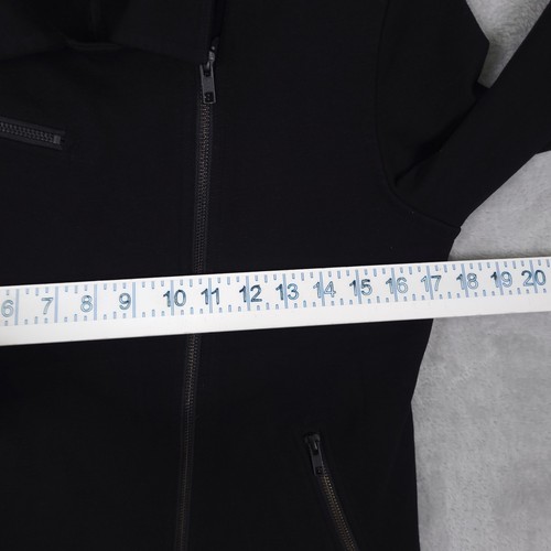 Eileen Fisher Moto Jacke schwarz asymmetrisch Zip S dehnbar Viskose Ponte Zip Slv - Bild 5 von 16