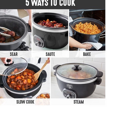 GreenLife Ceramic Nonstick Programmable Slow Cooker Black Automatic