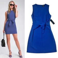 NEW LuLus Aylin Tie-Front Sleeveless Mini Dress Womens sz Small Royal Blue
