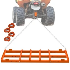 4 Ft Drag Harrow, Heavy Duty Driveway Grader, Tow Behind Lawn Rake with 5 Ft ...