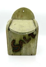 Antique Primitive Green Salt Box