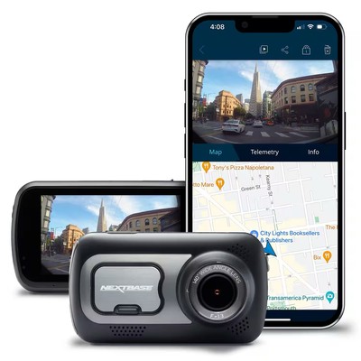 Nextbase Dash Cam 522GW, with QWHD, 3'' Touchscreen, 1440p with 60 FPS, Wi-Fi, SOS-No