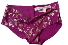 New Victoria s Secret No-show Shimmer Hiphugger Panty Pink Foil Floral XS