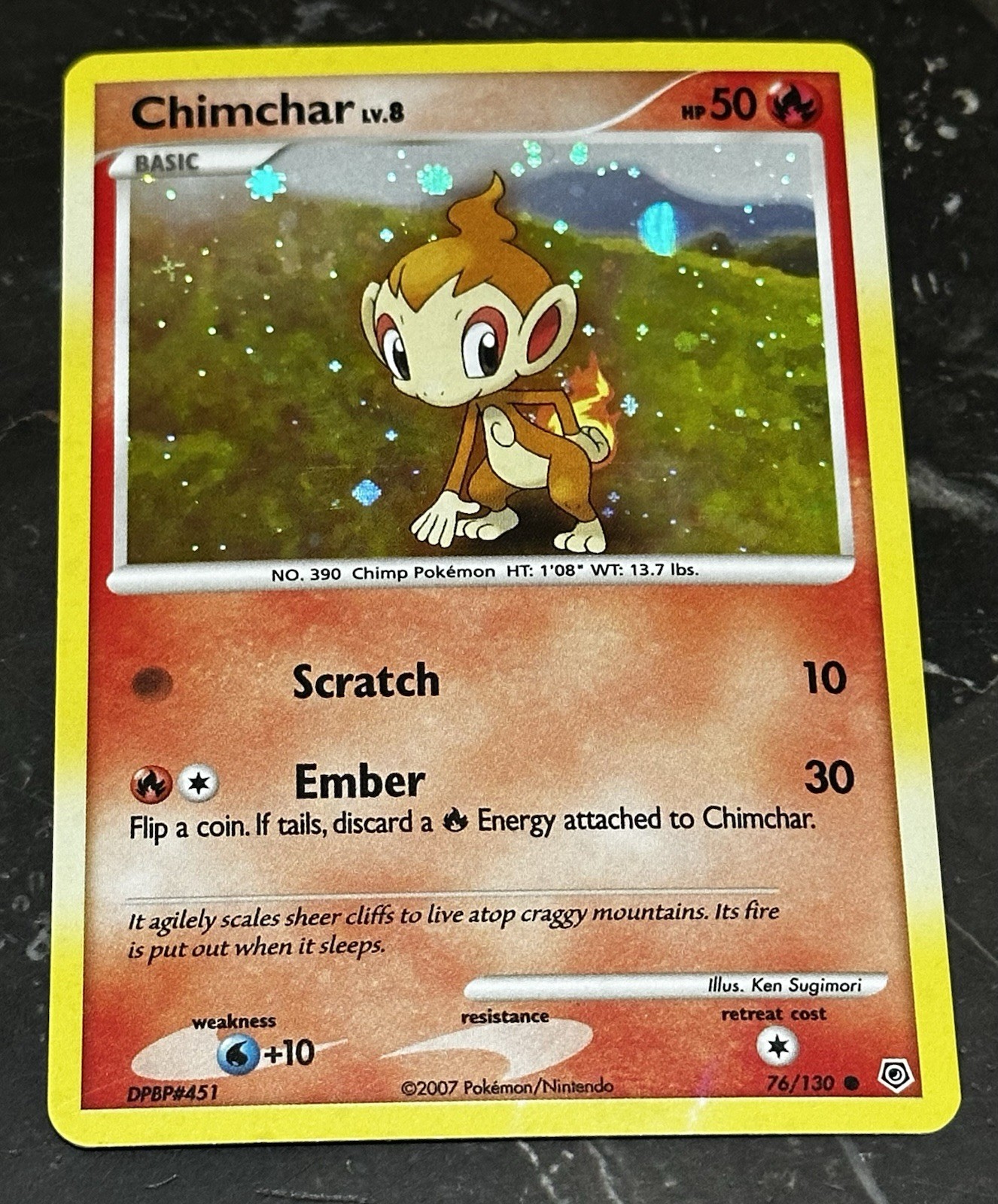 Pokemon Chimchar 76/130 Cosmos Holo Diamond & Pearl 2007 LP Pokemon Card