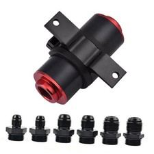 Inline Fuel Filter 100 Micron with 6AN 8AN 10AN Adapter Bracket Clamp 50MM