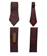 Original HERMÈS PARIS Krawatte Seide Rot Schwarz Vintage ( Code: 95 IA )