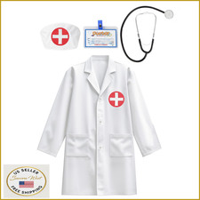 Kids Doctor Lab Coat Set - Halloween Costume, Dress Up Career Day Gift for Boy