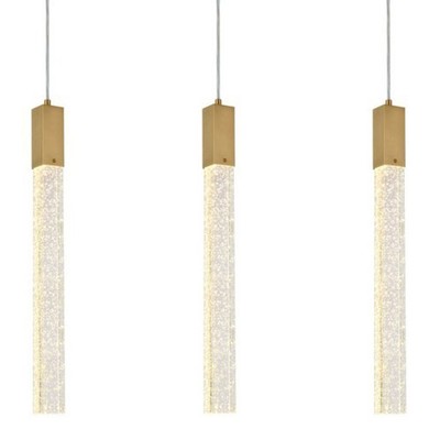 Elegant Lighting 2066S32 Weston 3 Light 32''W LED Crystal Linear - Gold