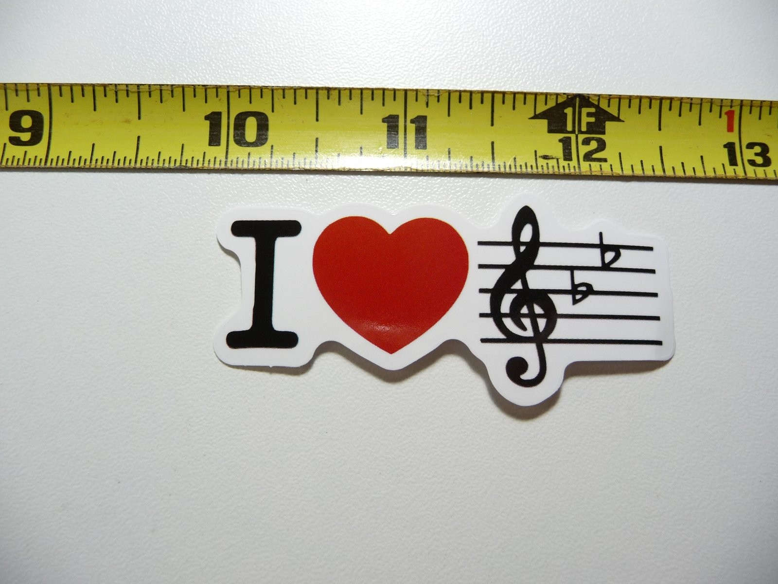 I HEART LOVE MUSIC NOTES DECAL STICKER SONGS BAND FAN APPRECIATION