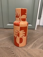 Oliver Bonas Vase Orange and Red Pineapple Patten Ceramic