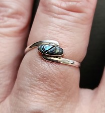 Vtg Taxco Sterling Silver Abalone Ring 925 Band Signed Mexico Sterling 6.5