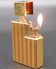Accendino a gas Cartier funzionante oro decorazione godron quadrato senza scatola