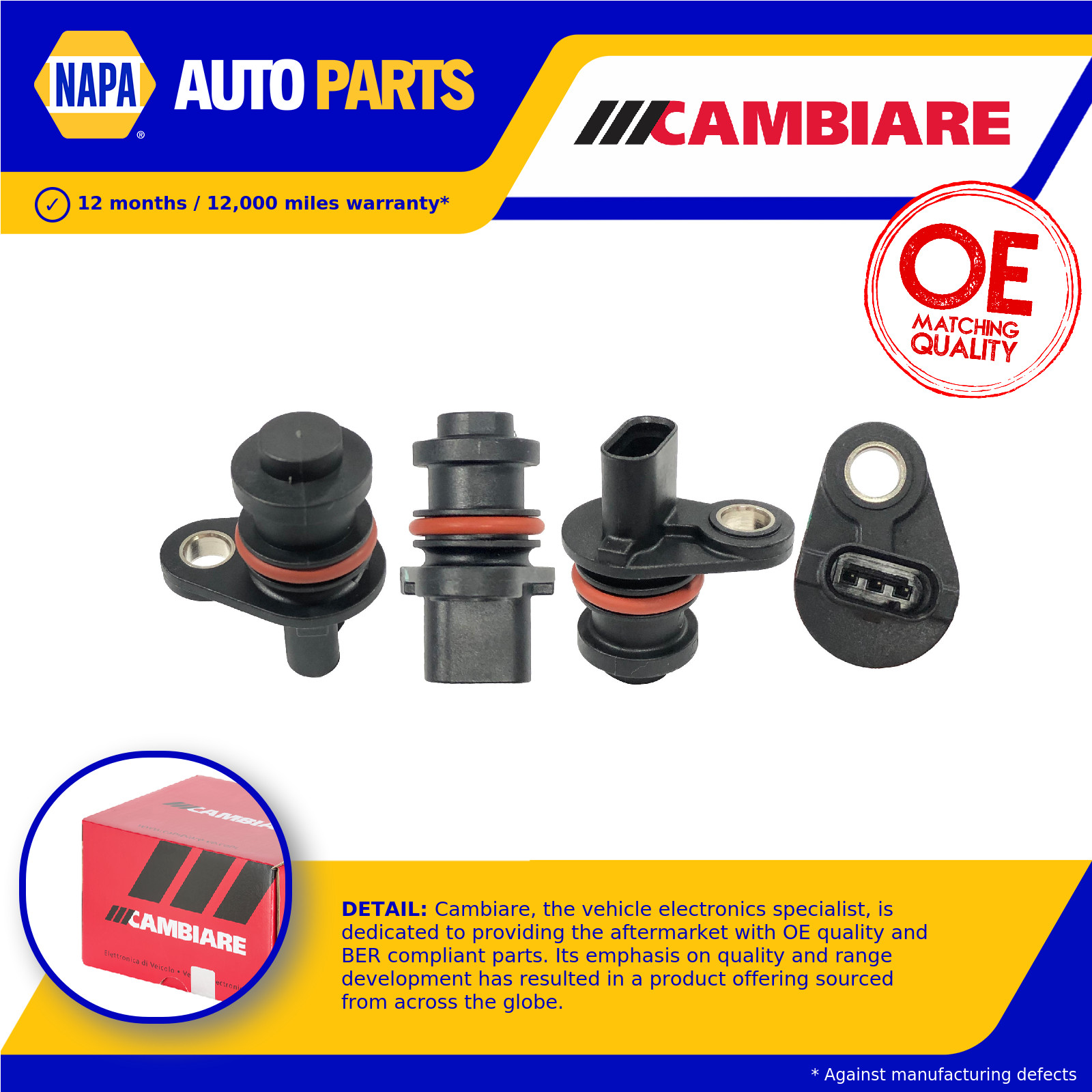 Camshaft Position Sensor VE363765 Cambiare 1247897 12636947 2091119 12626252 New