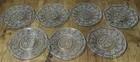 Vintage Federal Glass Salad Plate X7 Heritage Pressed Glass Clear Pattern 8"