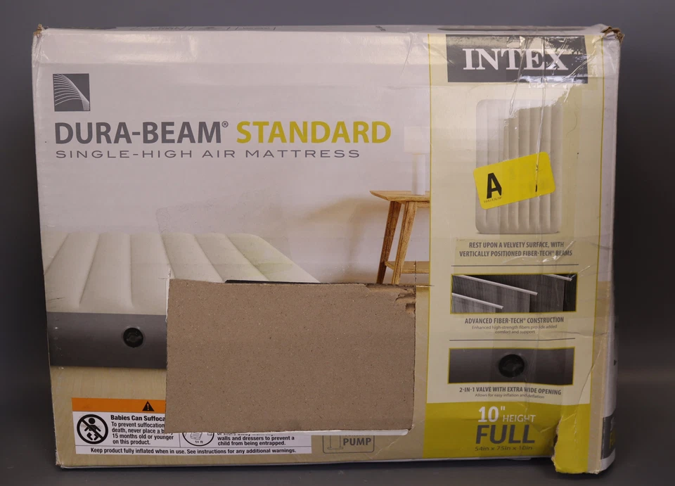 Cama de aire inflable de una sola altura completa Intex Dura-Beam serie estándar (64102E) Foto 4 de 4