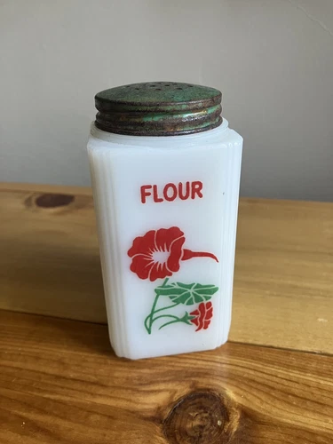 MCKEE TIPP TALL FLOUR DECORATED NASTURTIUM FLOWERS SHAKER NICE!!!!