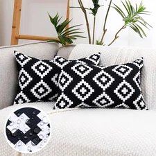 CARRIE HOME 20 x 12 (Pack of 2), Black Diamond (Durable & Waterproof) 