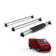 Renault Trafic Roof Rack for 2014+ Vans 3x Heavy Duty Steel Roof Bars