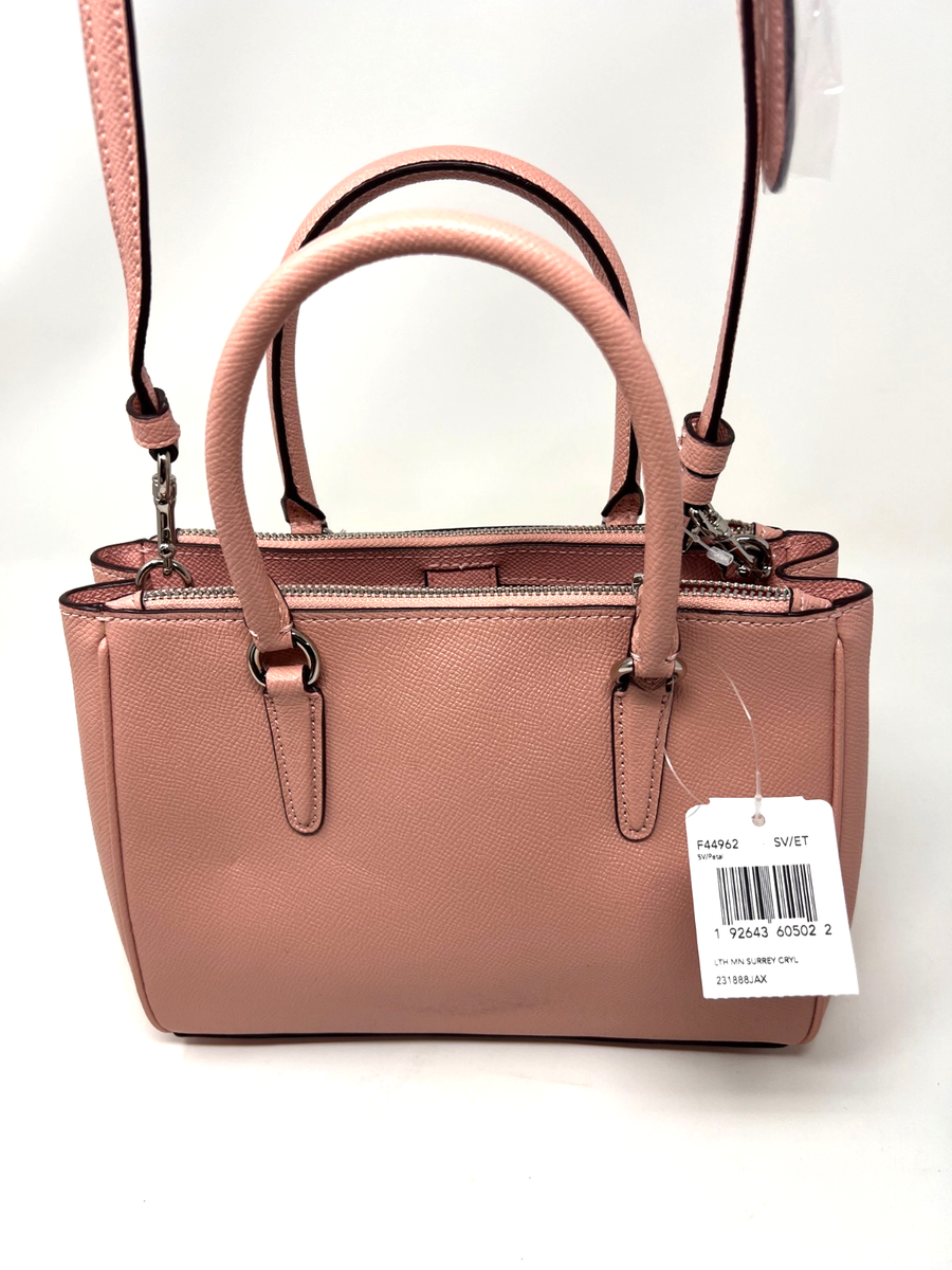 【COACHアウトレット】 Coach Corner Zip Wristlet pebble leather Silver/Violet Orchid
