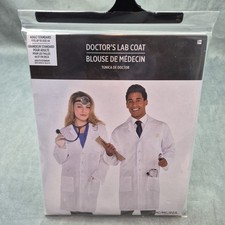 Doctor's Lab Coat White Suit Yourself Fancy Dress Up Halloween Adult Costume New