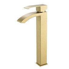 ABA Single Handle Single Hole Bathroom Faucet Spot Resistant in Brushed gold