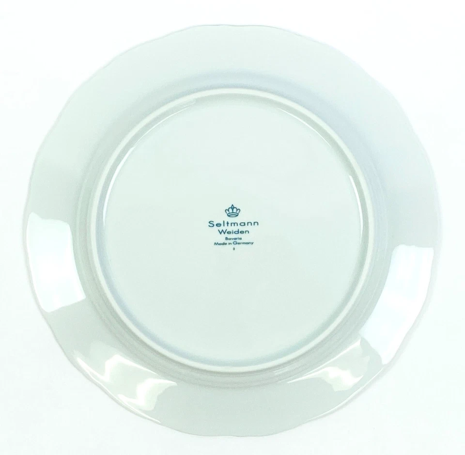 Platos planos de porcelana blanca Seltmann Weiden Marienbad paquete de 6 de 10 2/3" Foto 3 de 4