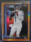 2025 Topps Chrome Football Football Leather Orange Refractor Cam Ward #314