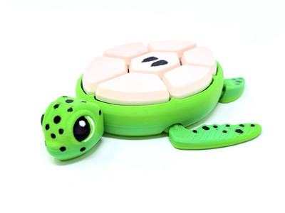 Apple Sea Turtle Sensory Fidget Toy: with 7 Clickers, Large, Multicolor 3D PLA