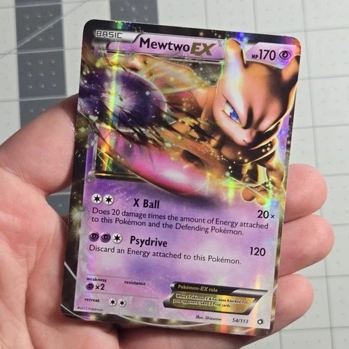 Mewtwo EX OC Miscut Error Pokemon Card Legendary Treasures 54/113