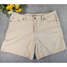 Vintage Y2K Faded Glory Originals Tan Canvas Khaki Shorts Womens 12 Cotton