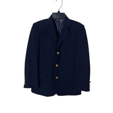 Kenneth Cole Reaction Blazer Boy Youth 10 Navy Blue Gold Buttons Single Vent