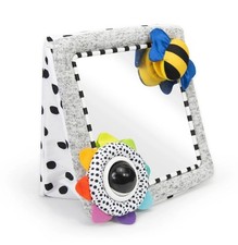 Baby-Safe Tummy Time Floor Mirror with Rainbow Spinner for Infants 0 Months