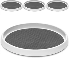 12-Inch Non-Skid Turntable Lazy Susan Organizer [4 4 Pack - 12 Inch, White 