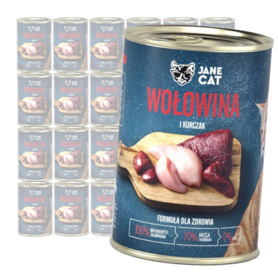 Jane Cat Adult Rind Huhn 24x400g Nassfutter für Katzen ohne Getreide