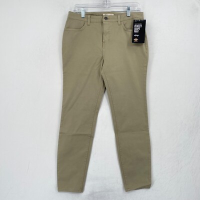 NWT Dickies Womens Perfect Shape Skinny Khaki Pants Size 8/29 Tan Beige Chino