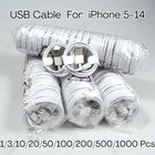 Vente en gros câble chargeur USB pour Apple iPhone 6 7 8 X XR 11 12 13 14 Pro Max